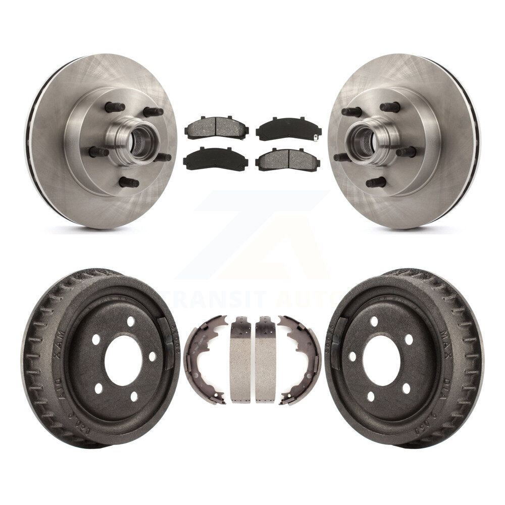 Rotors de frein à disque avant et arrière, plaquettes semi-métalliques et Kit de tambour pour Mazda B400