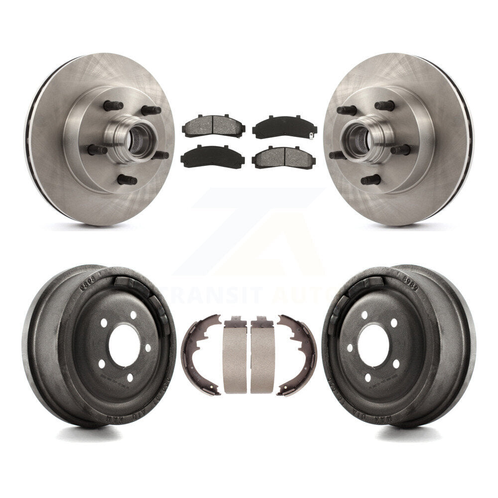 Rotors de frein à disque avant et arrière, plaquettes semi-métalliques et Kit de tambour pour Mazda B400