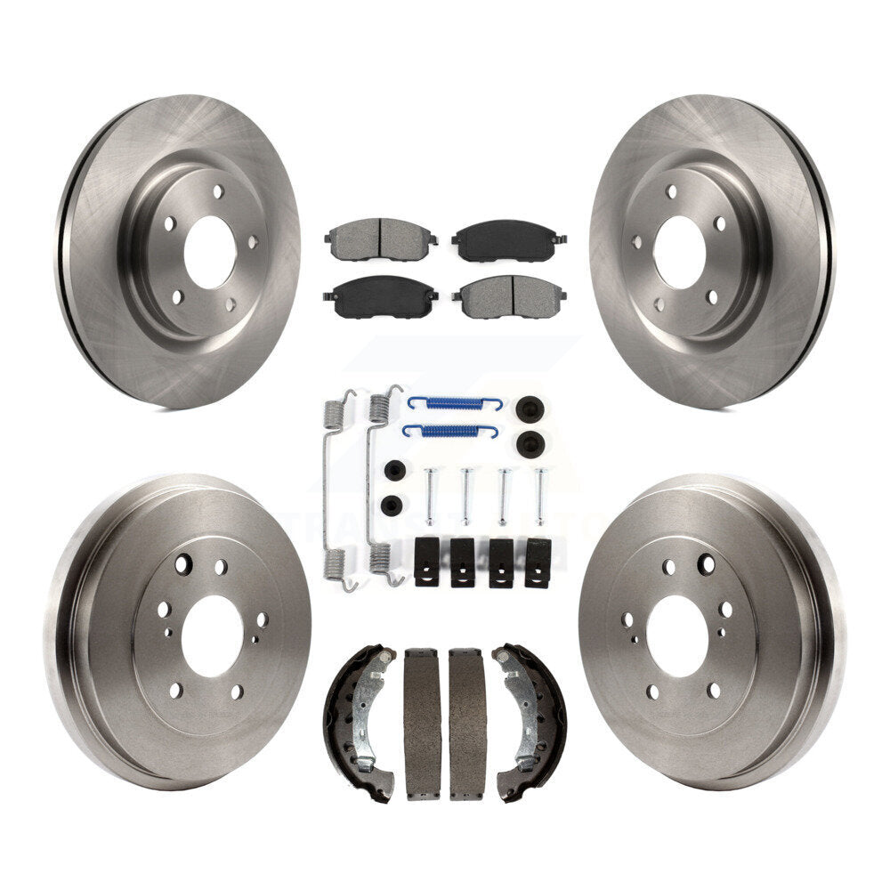 Rotor de frein à disque avant et arrière, Kit de plaquettes et de tambour semi-métalliques (7 pièces) pour Nissan Sentr