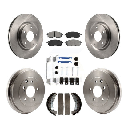Rotor de frein à disque avant et arrière, Kit de plaquettes et de tambour semi-métalliques (7 pièces) pour Nissan Sentr