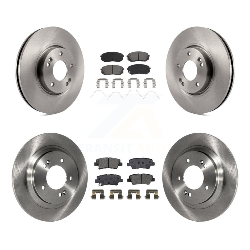 Rotors de frein à disque avant et arrière et kit de plaquettes semi-métalliques pour Kia Soul E 2017 – 2019
