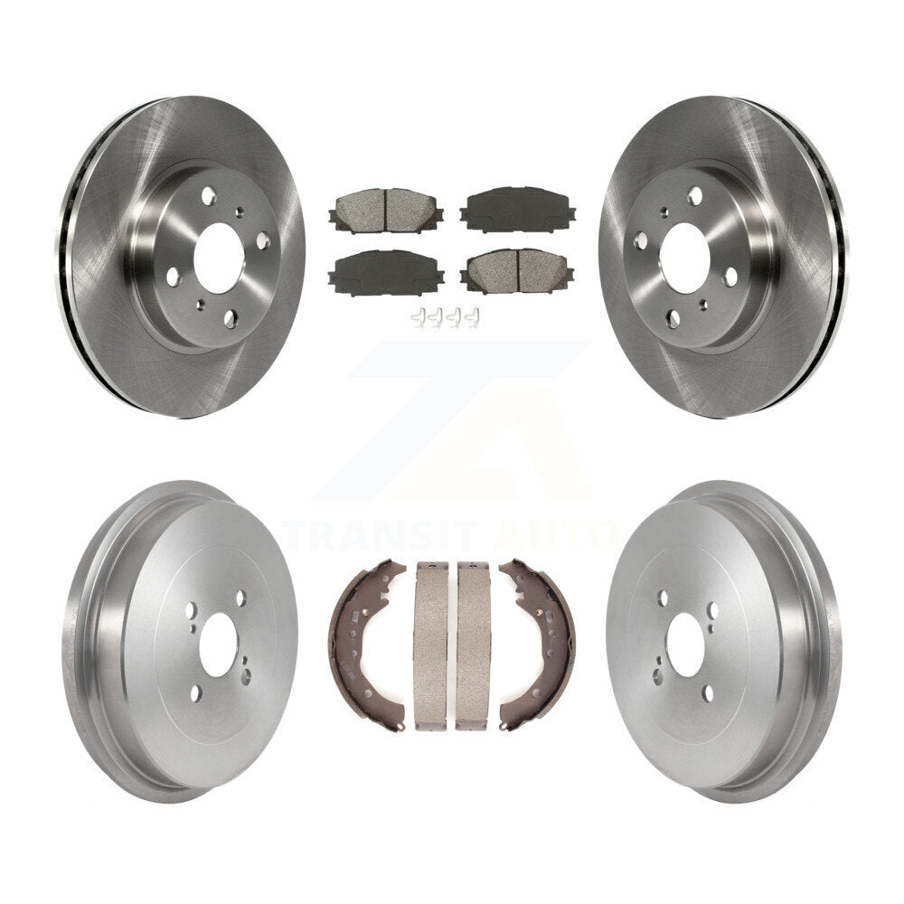 Rotors de frein avant et arrière, Kit de plaquettes et de tambour semi-métalliques pour Toyota Prius C Scion i