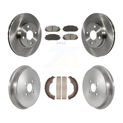 Rotors de frein avant et arrière, Kit de plaquettes et de tambour semi-métalliques pour Toyota Prius C Scion i