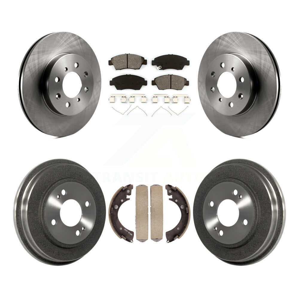 Rotors de frein à disque avant et arrière, plaquettes semi-métalliques et Kit de tambour pour Honda Civic
