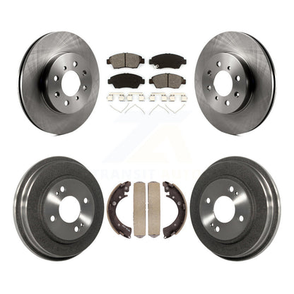 Rotors de frein à disque avant et arrière, plaquettes semi-métalliques et Kit de tambour pour Honda Civic