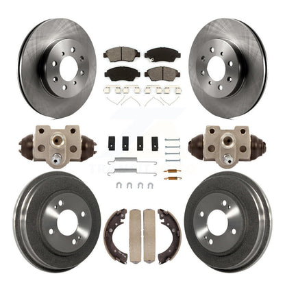 Rotor de frein à disque avant et arrière, Kit de plaquettes et de tambour semi-métalliques (9 pièces) pour Honda Civi