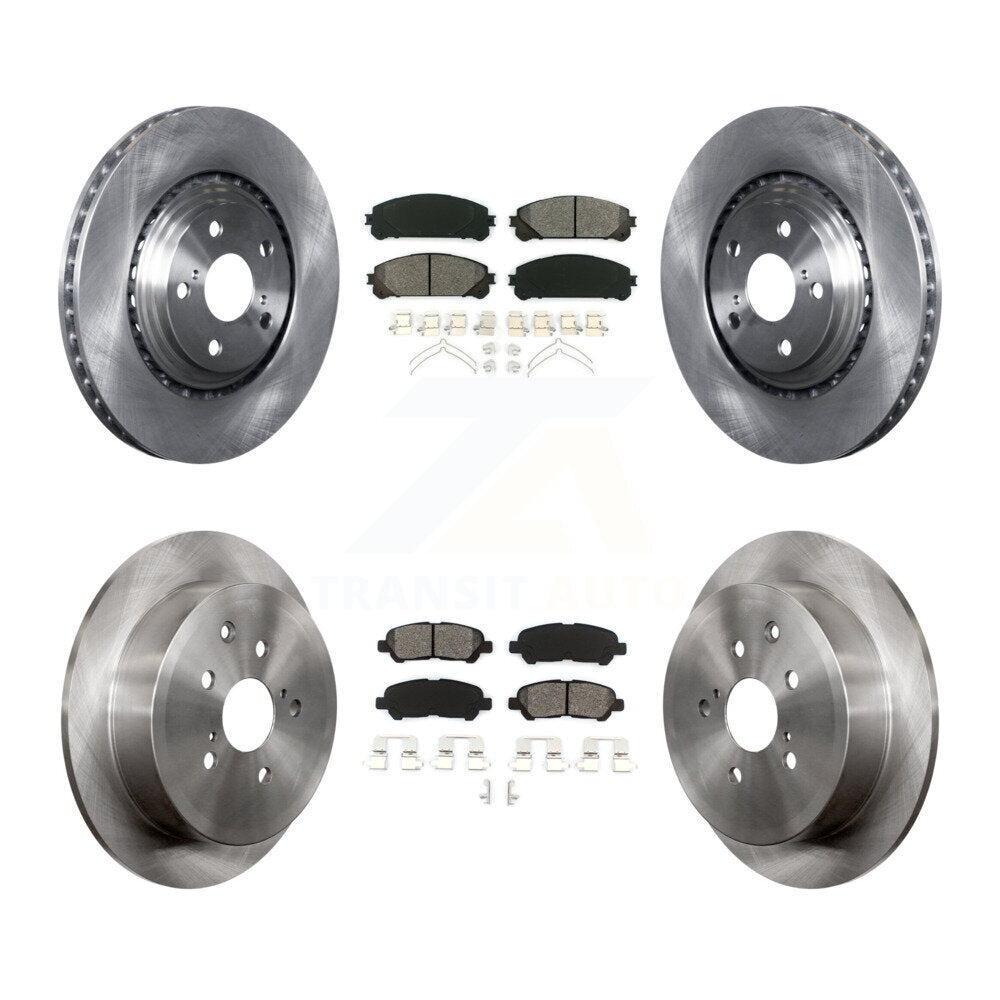 Kit de rotors de frein à disque avant et arrière et plaquettes semi-métalliques pour Toyota Highlander