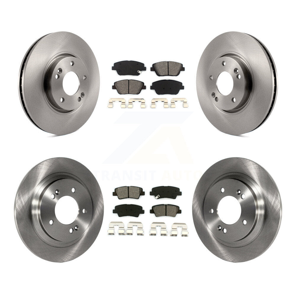 Kit de rotors de frein à disque avant et arrière et plaquettes semi-métalliques pour Hyundai Sonata