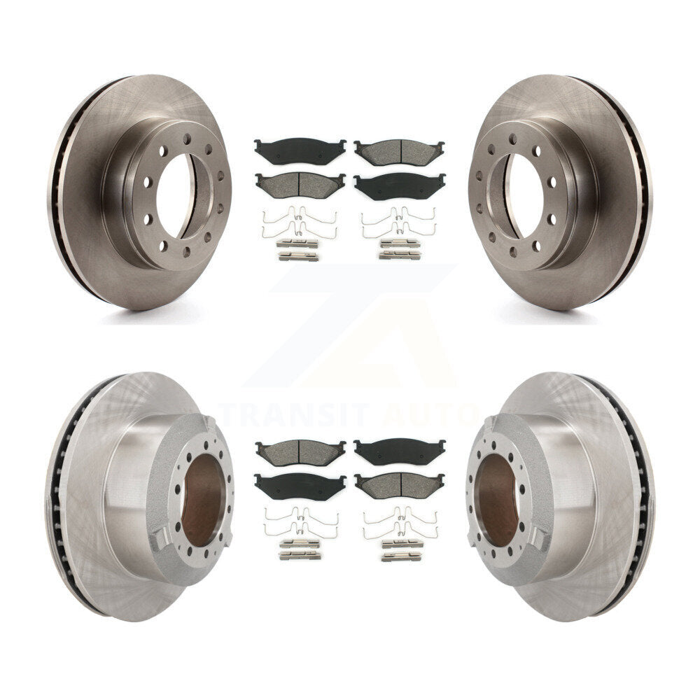 Kit de rotor de frein avant et arrière et plaquettes semi-métalliques pour Ford F-450 Super Duty F-55