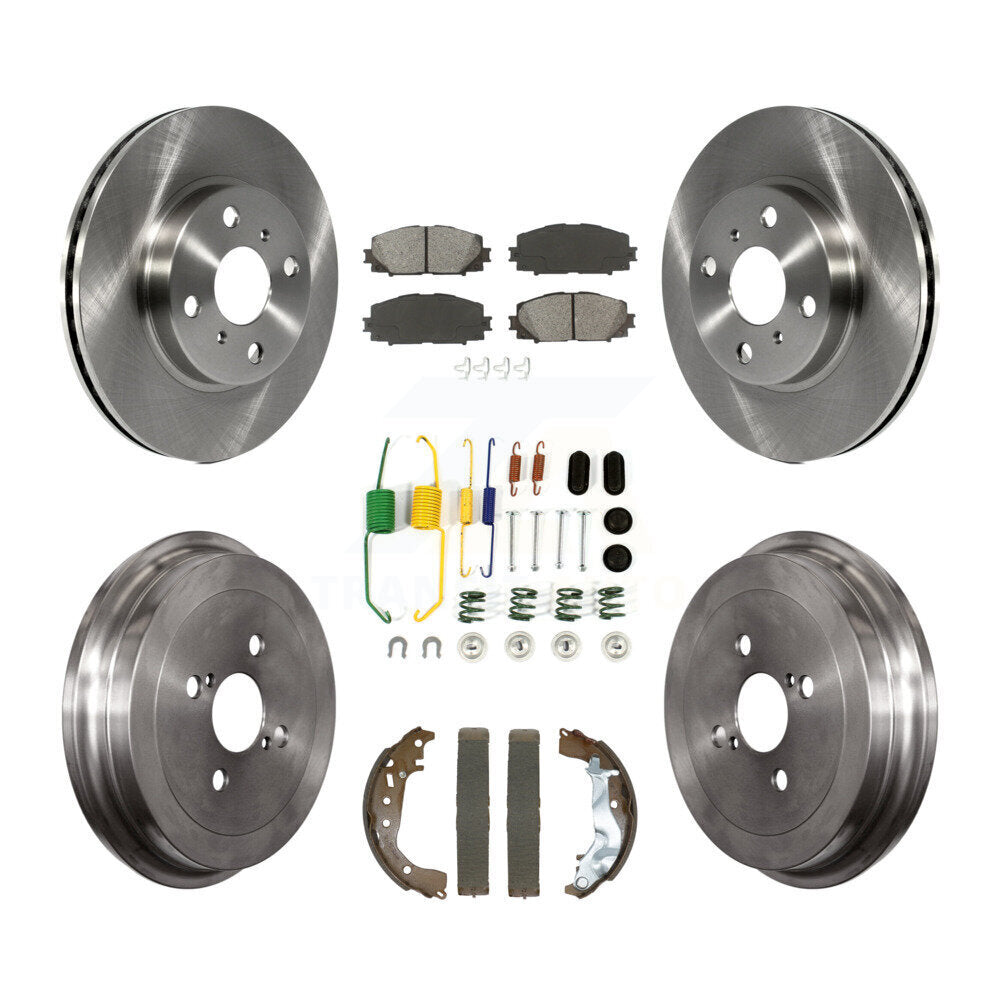 Rotors de frein à disque avant et arrière, Kit de plaquettes et de tambour semi-métalliques (7 pièces) pour Toyota Yari