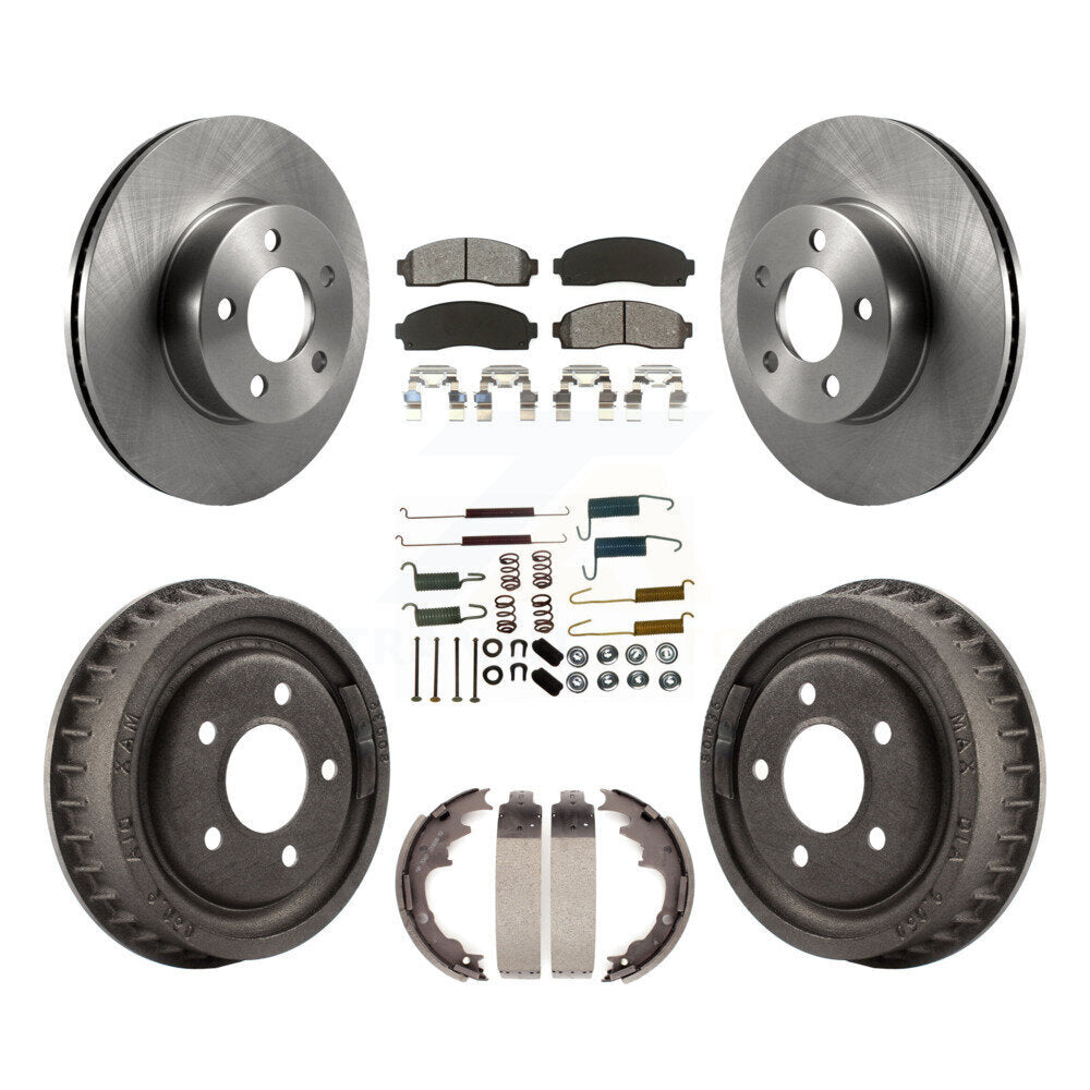 Rotor de frein à disque avant et arrière, Kit de plaquettes et de tambour semi-métalliques (7 pièces) pour Mazda B400