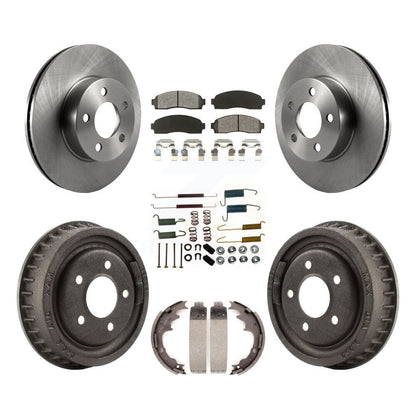 Rotor de frein à disque avant et arrière, Kit de plaquettes et de tambour semi-métalliques (7 pièces) pour Mazda B400