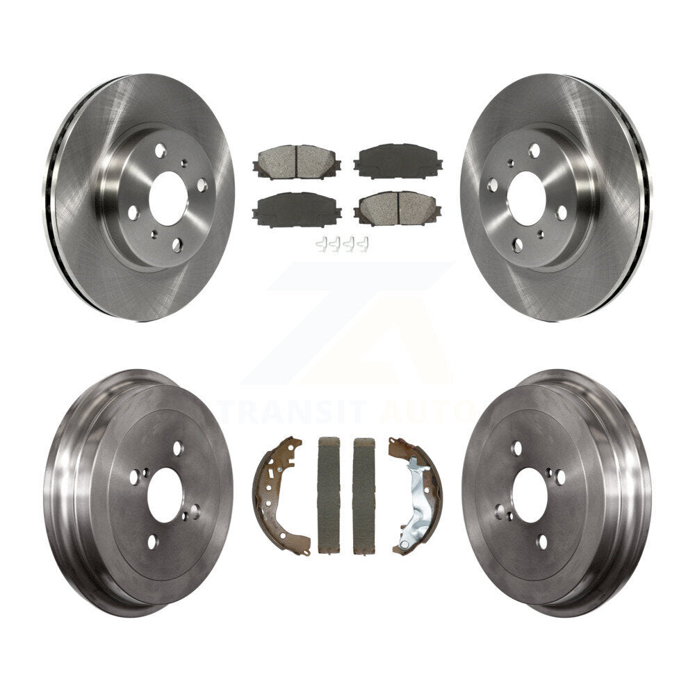 Rotors de frein à disque avant et arrière, plaquettes semi-métalliques et Kit de tambour pour Toyota Yaris