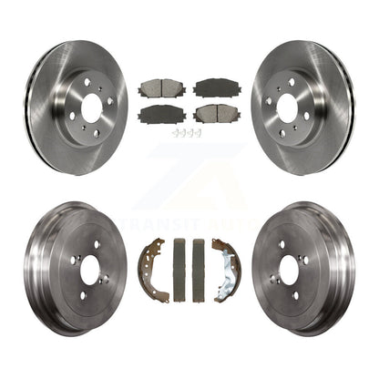 Rotors de frein à disque avant et arrière, plaquettes semi-métalliques et Kit de tambour pour Toyota Yaris