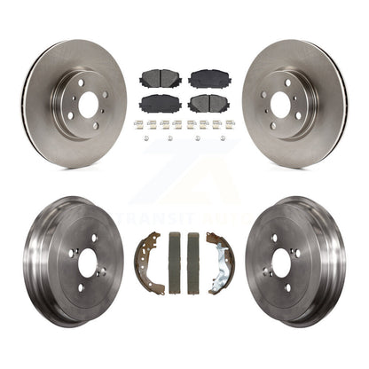 Rotors de frein à disque avant et arrière, plaquettes semi-métalliques et Kit de tambour pour Toyota Yaris