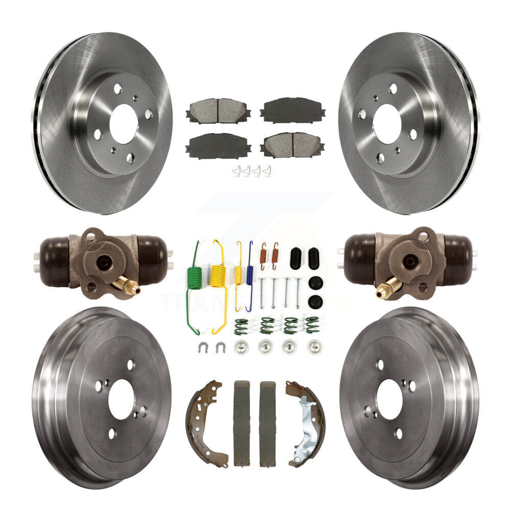 Rotors de frein à disque avant et arrière, Kit de plaquettes et de tambour semi-métalliques (9 pièces) pour Toyota Yari