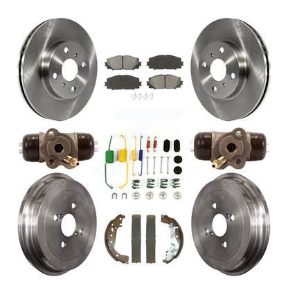 Rotors de frein à disque avant et arrière, Kit de plaquettes et de tambour semi-métalliques (9 pièces) pour Toyota Yari