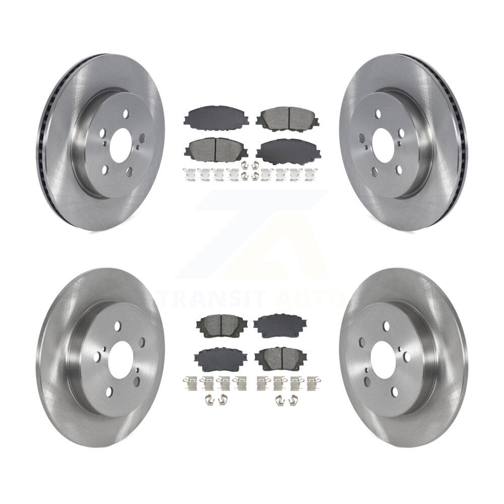 Kit de rotors de frein à disque avant et arrière et plaquettes semi-métalliques pour Toyota Corolla