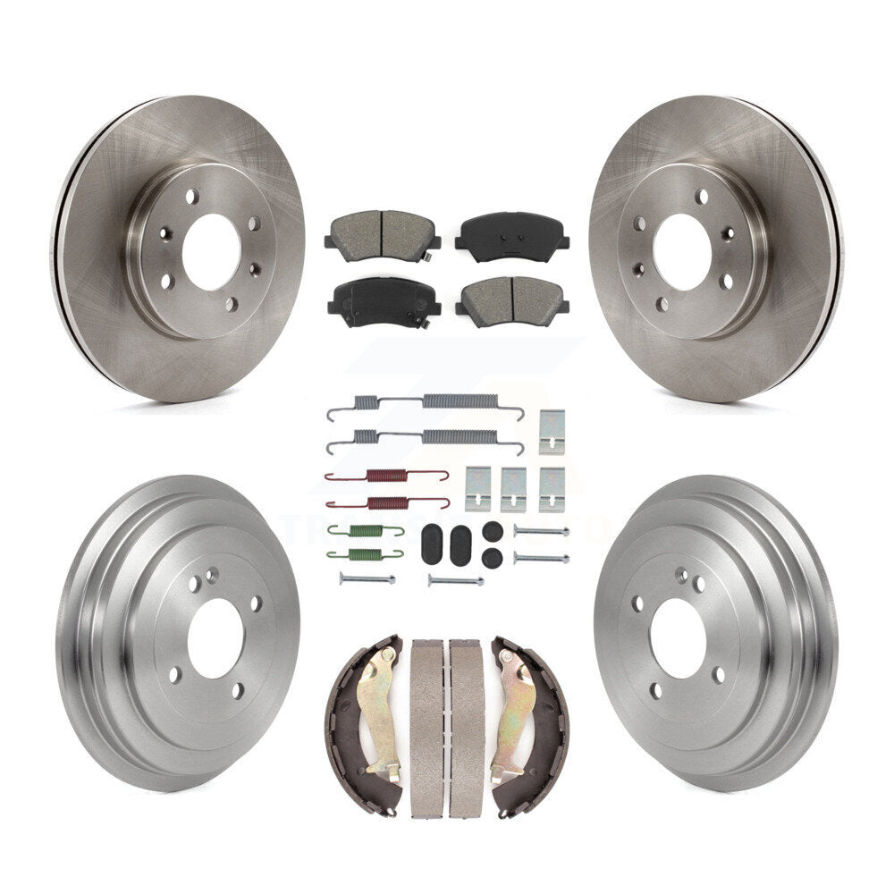 Kit de tambour à plaquettes semi-métalliques pour Rotor de frein avant et arrière (7 pièces) pour Hyundai Accen 12-17