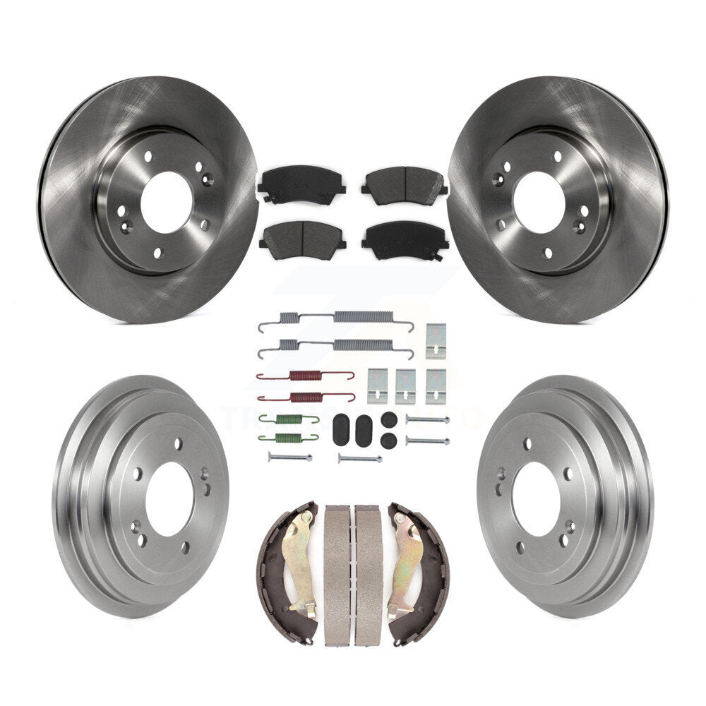 Kit de tambour à plaquettes semi-métalliques, Rotor de frein à disque avant et arrière (7 pièces) pour Hyundai Elantr