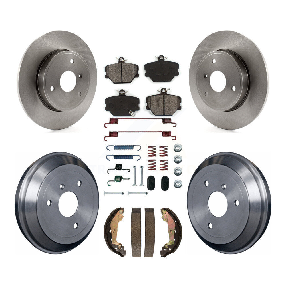 Rotors de frein à disque avant et arrière, Kit de tampons et de tambour semi-métalliques (7 pièces) pour Smart Fortw