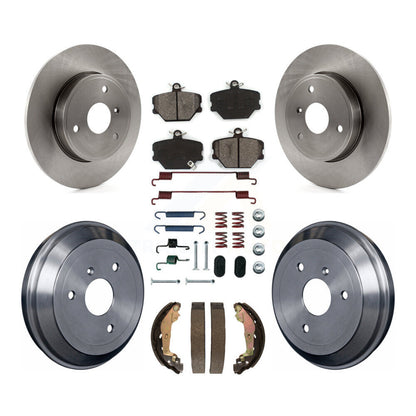 Rotors de frein à disque avant et arrière, Kit de tampons et de tambour semi-métalliques (7 pièces) pour Smart Fortw