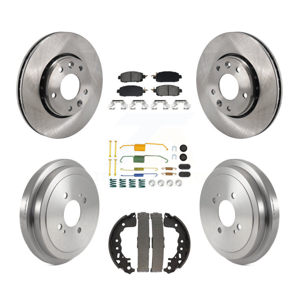 Rotors de frein à disque avant et arrière, Kit de tampons et de tambour semi-métalliques (7 pièces) pour Nissan Kick