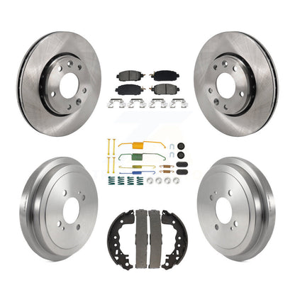 Rotors de frein à disque avant et arrière, Kit de tampons et de tambour semi-métalliques (7 pièces) pour Nissan Kick
