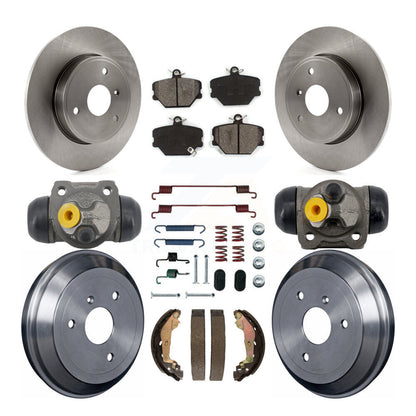 Rotors de frein à disque avant et arrière, Kit de tampons et de tambour semi-métalliques (9 pièces) pour Smart Fortw