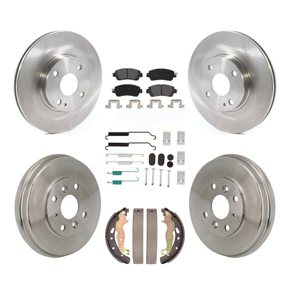 Kit de tambour à plaquettes semi-métalliques, Rotor de frein à disque avant et arrière (7 pièces) pour Toyota Yaris i