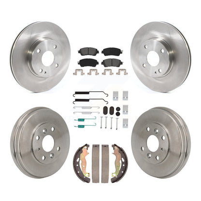 Kit de tambour à plaquettes semi-métalliques, Rotor de frein à disque avant et arrière (7 pièces) pour Toyota Yaris i