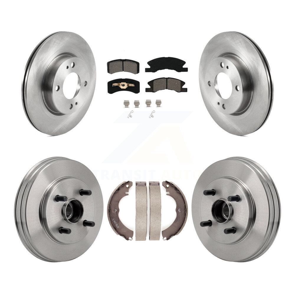 Rotors de frein à disque avant et arrière, Kit de tambour à plaquettes semi-métalliques pour Mitsubishi Mirage G