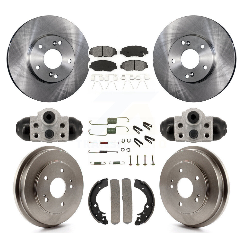 Rotors de frein à disque avant et arrière, plaquettes semi-métalliques et Kit de tambour (9 pièces) pour Honda Fi