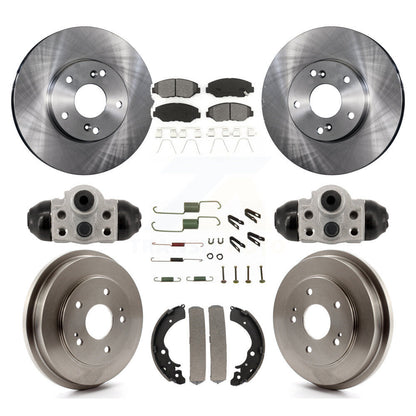 Rotors de frein à disque avant et arrière, plaquettes semi-métalliques et Kit de tambour (9 pièces) pour Honda Fi