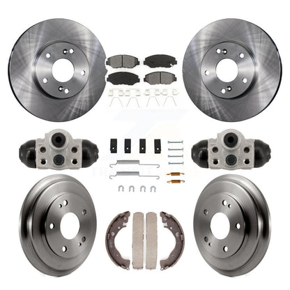 Rotor de frein à disque avant et arrière, Kit de plaquettes et de tambour semi-métalliques (9 pièces) pour Honda Civi