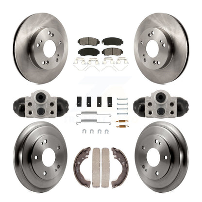 Rotor de frein à disque avant et arrière, Kit de plaquettes et de tambour semi-métalliques (9 pièces) pour Honda Civi