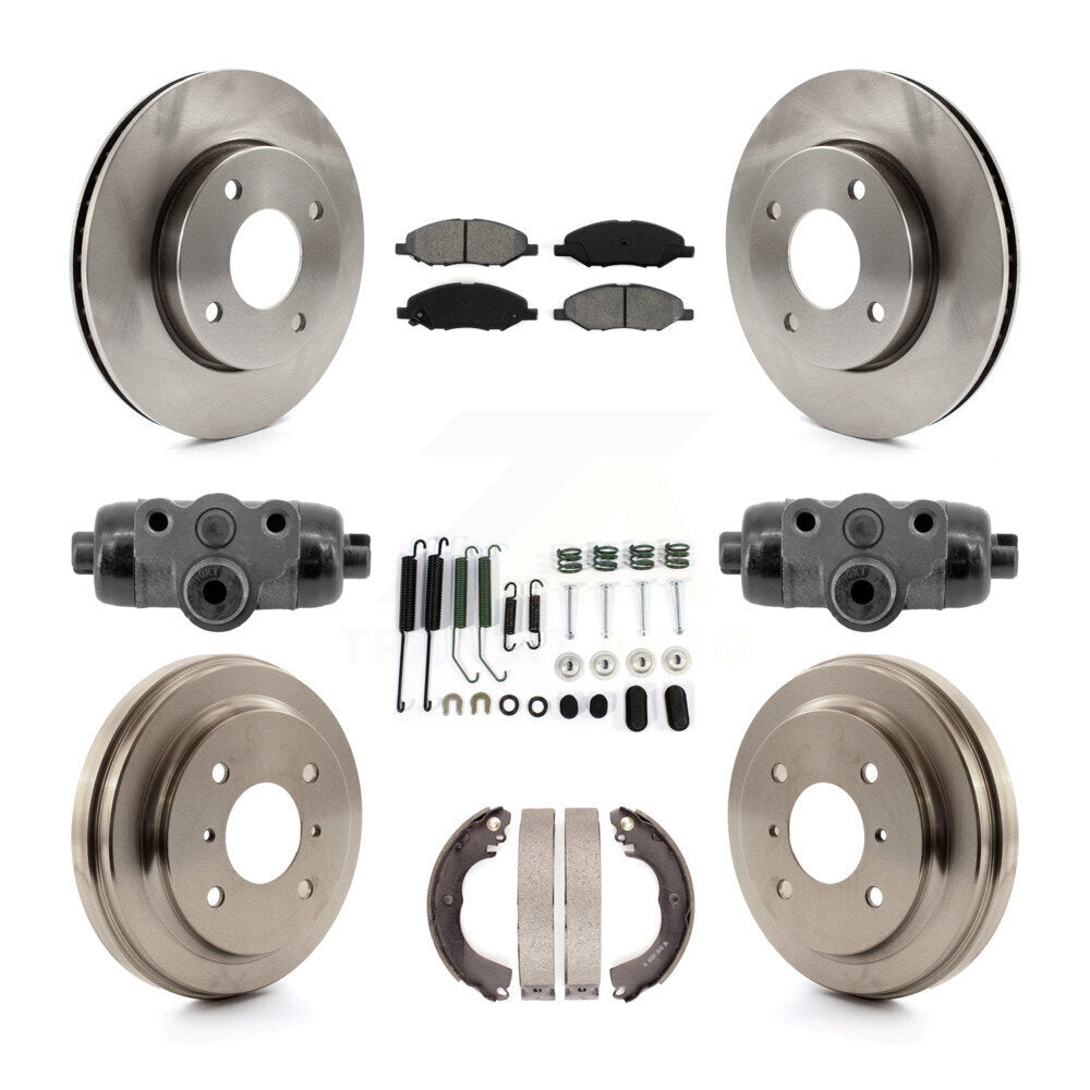 Rotors de frein avant et arrière, Kit de plaquettes et tambours semi-métalliques (9 pièces) pour Nissan Versa 1.6