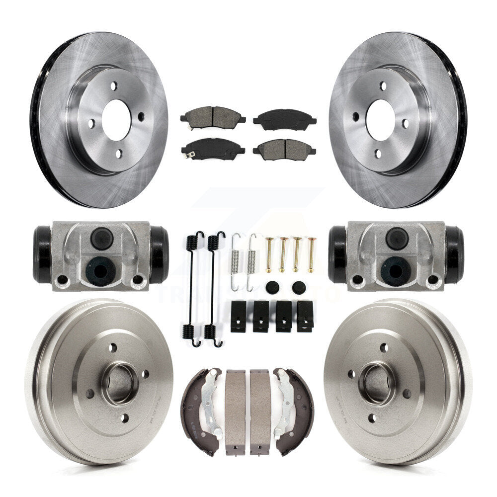 Rotors de frein avant et arrière, Kit de plaquettes et tambours semi-métalliques (9 pièces) pour Nissan Versa non