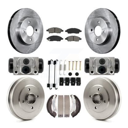 Rotors de frein avant et arrière, Kit de plaquettes et tambours semi-métalliques (9 pièces) pour Nissan Versa non