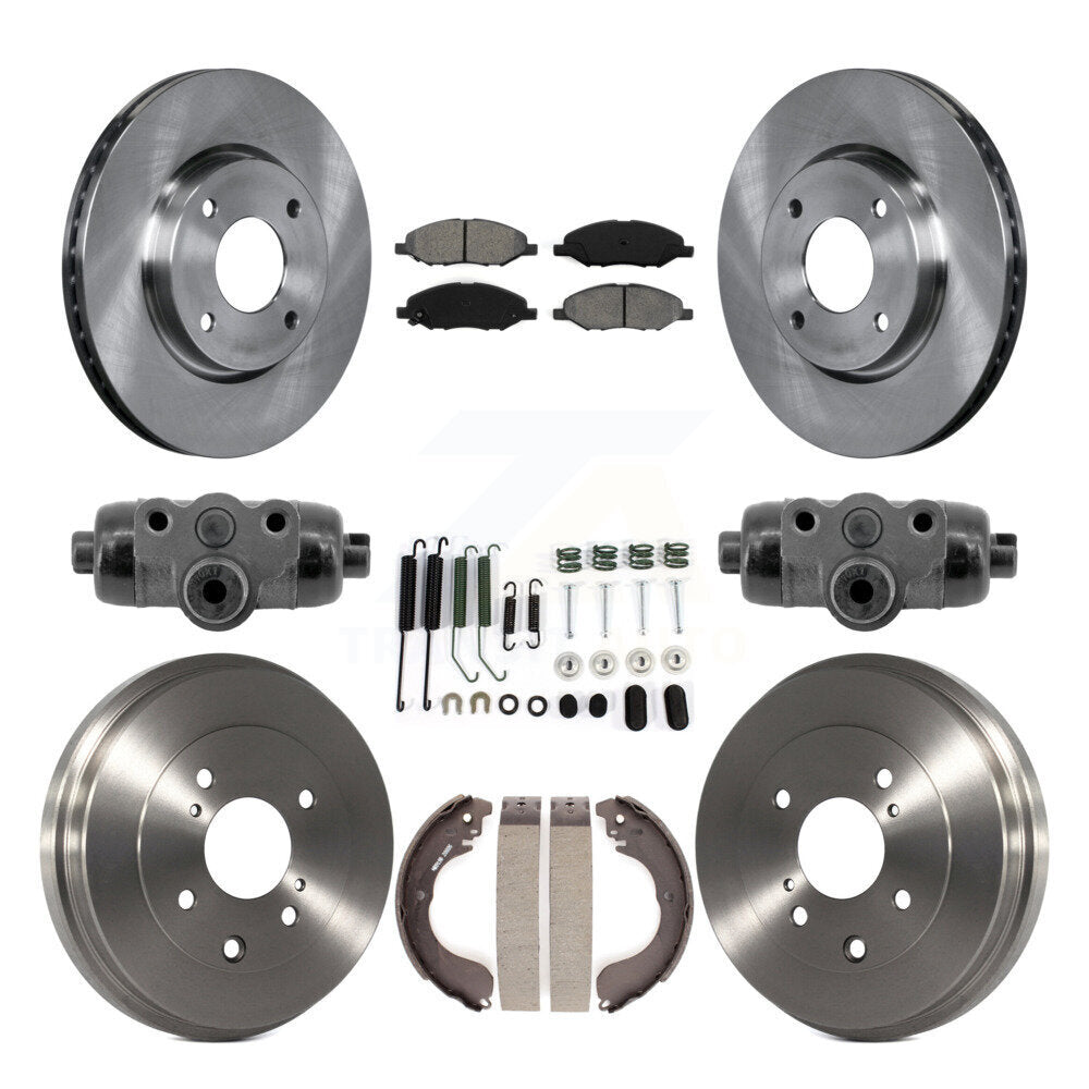 Rotors de frein à disque avant et arrière, Kit de plaquettes et de tambour semi-métalliques (9 pièces) pour Nissan Vers