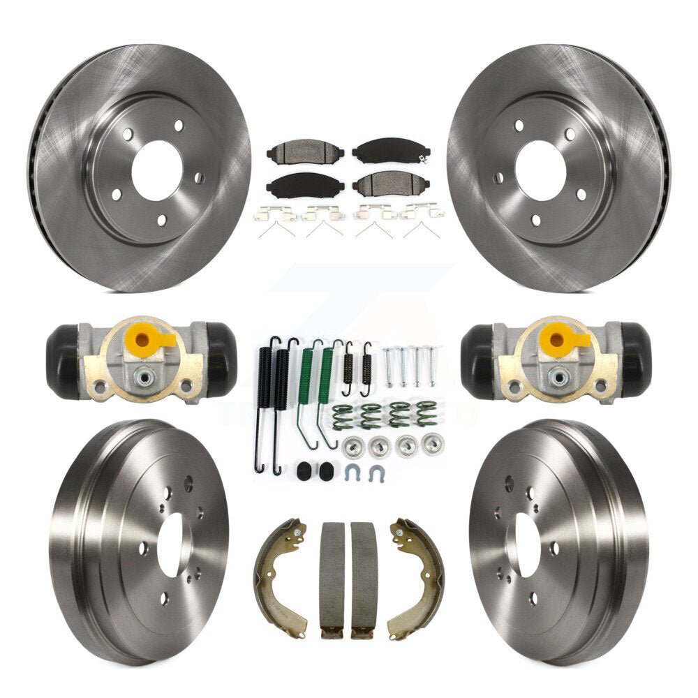 Rotors de frein avant et arrière, Kit de plaquettes et tambours semi-métalliques (9 pièces) pour Nissan NV200 Cit