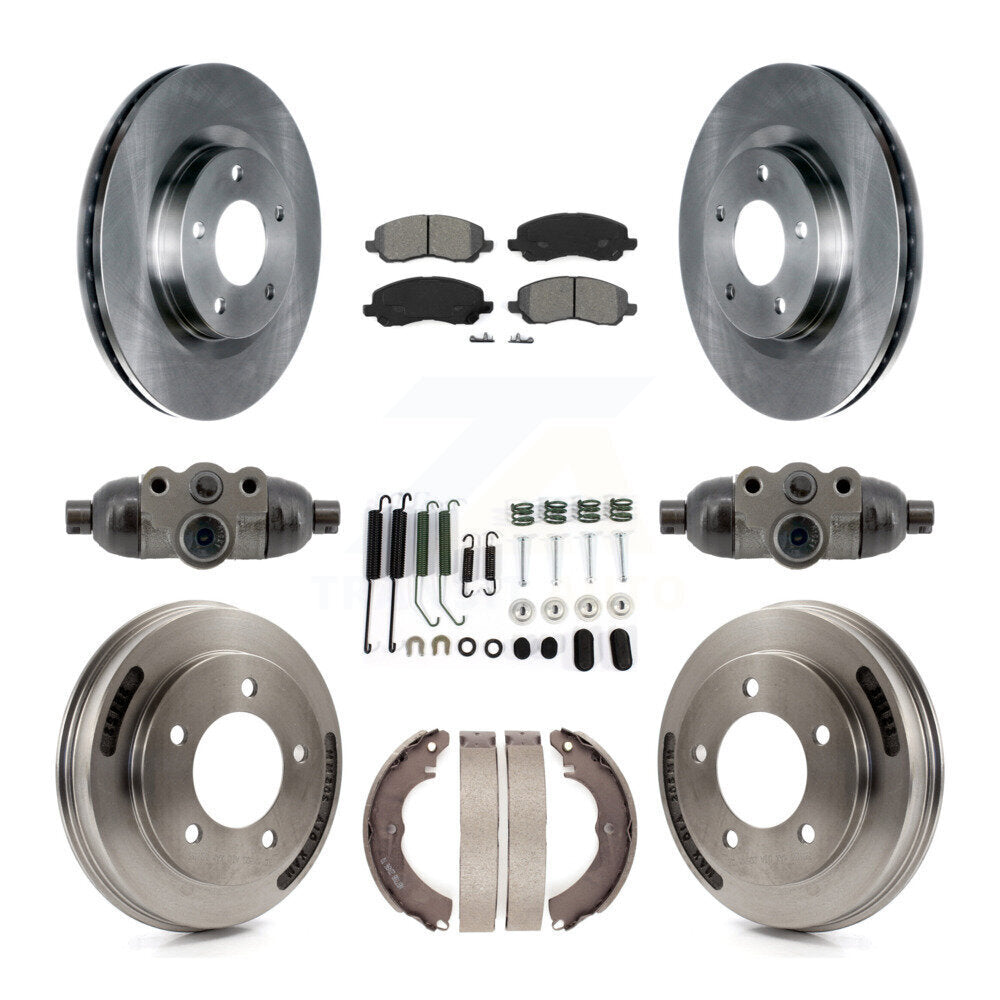Rotors de frein avant et arrière, Kit de tampons et tambours semi-métalliques (9 pièces) pour Mitsubishi Lance