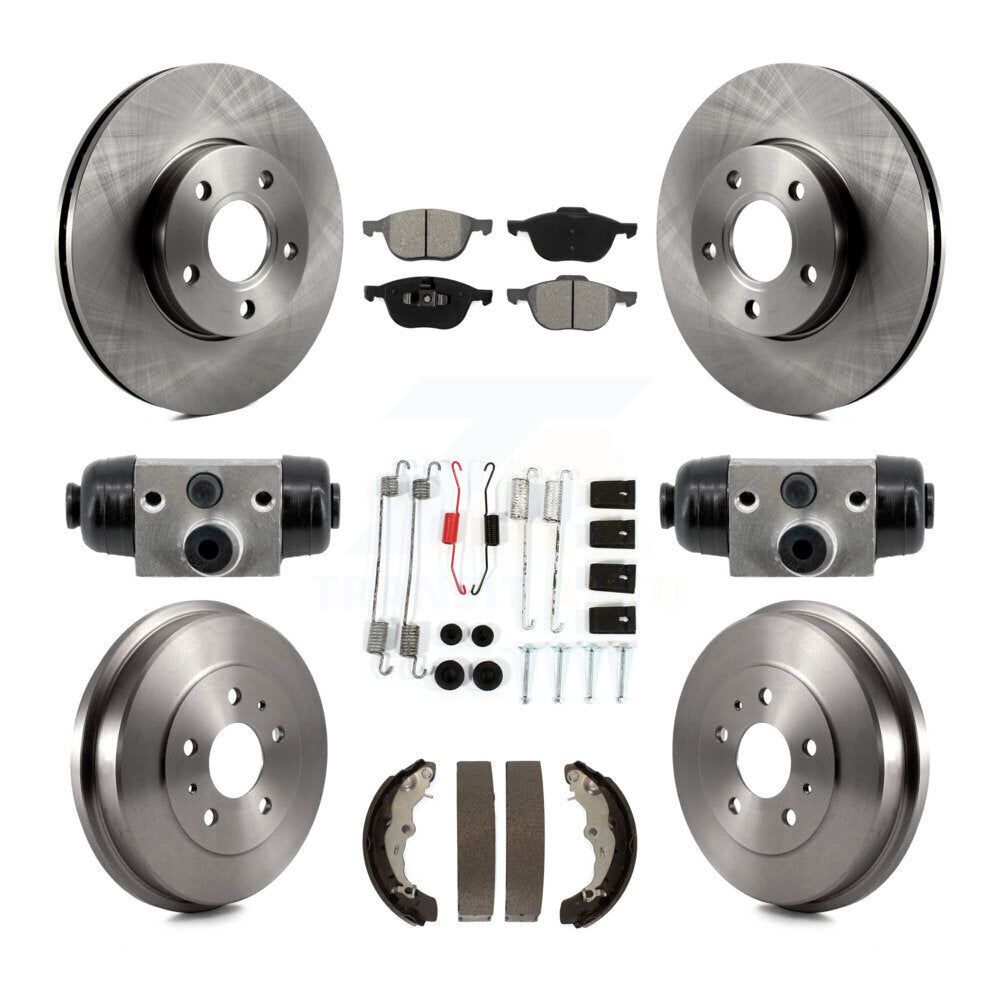 Kit de tambour à plaquettes semi-métalliques pour Rotor de frein avant et arrière (9 pièces) pour Ford Focus FMSI = 100