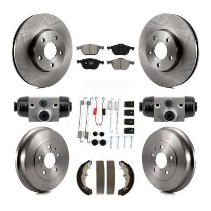 Kit de tambour à plaquettes semi-métalliques pour Rotor de frein avant et arrière (9 pièces) pour Ford Focus FMSI = 100