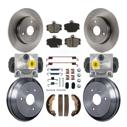 Rotors de frein à disque avant et arrière, Kit de tampons et de tambour semi-métalliques (9 pièces) pour Smart Fortw