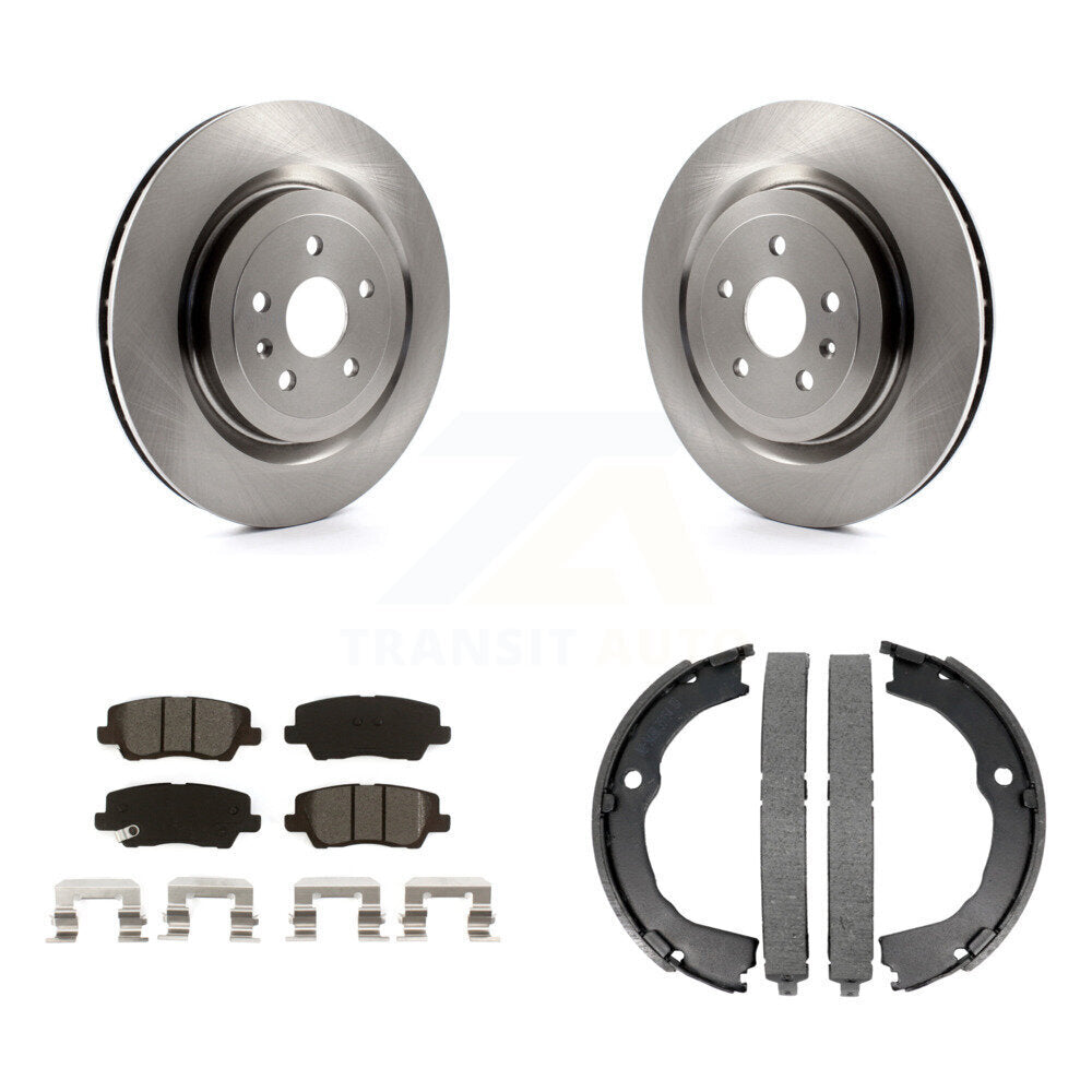 Kit de plaquettes semi-métalliques et de patins de frein de stationnement, Rotors à disque arrière, pour Cadillac CT3