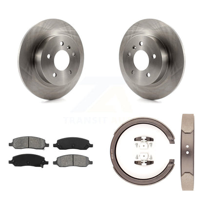 Kit de plaquettes semi-métalliques et de patins de frein de stationnement, Rotors à disque arrière pour Cadillac DT