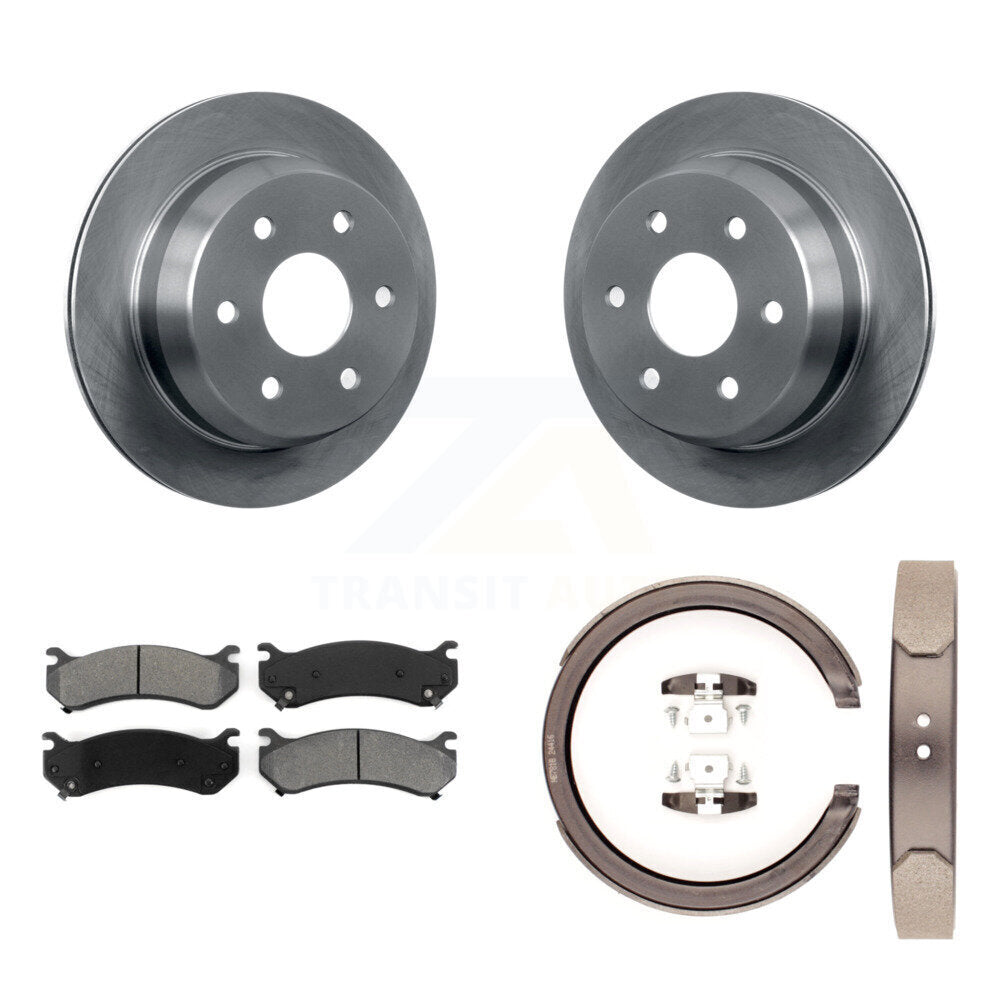 Kit de plaquettes semi-métalliques et de patins de frein de stationnement pour rotors de disque arrière K8S-104423