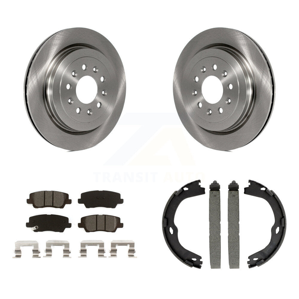 Kit de plaquettes semi-métalliques et de patins de frein de stationnement, Rotors à disque arrière, pour Cadillac AT