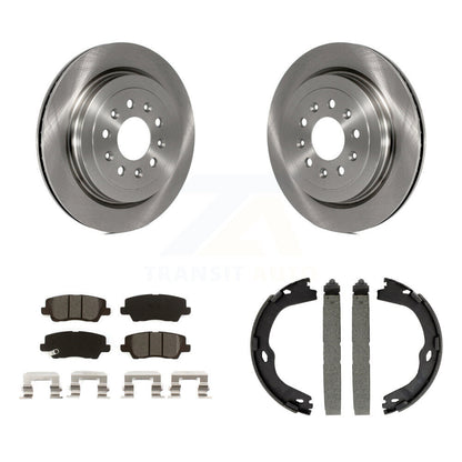 Kit de plaquettes semi-métalliques et de patins de frein de stationnement, Rotors à disque arrière, pour Cadillac AT